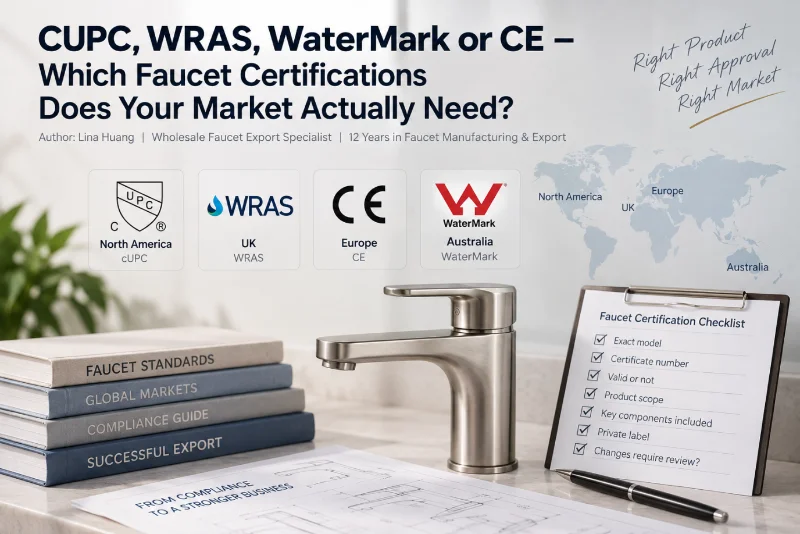 CUPC, WRAS, WaterMark o CE: ¿Qué certificaciones de grifos necesita realmente su mercado?