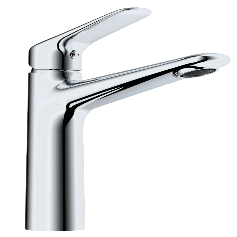 Grifo monomando para lavabo de latón cromado
